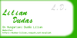 lilian dudas business card